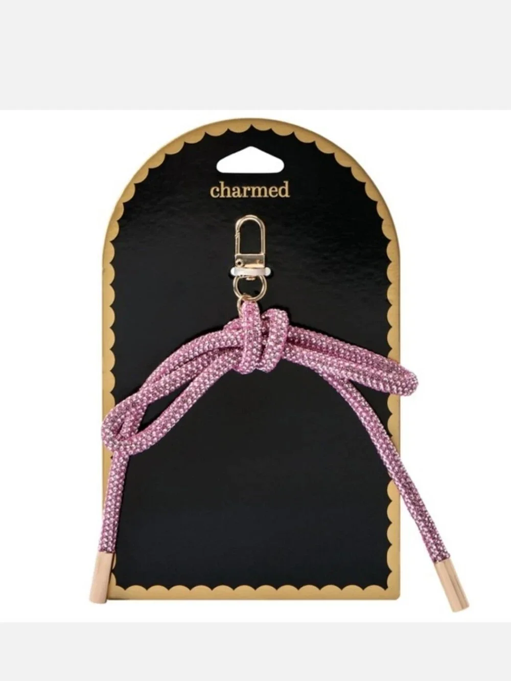 Pink Crystal Rope Bow Key/ Bag Charm